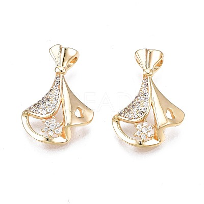 Brass Micro Pave Clear Cubic Zirconia Pendants KK-N232-239-1