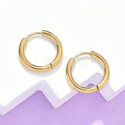 Ion Plating(IP) 304 Stainless Steel Huggie Hoop Earrings EJEW-F111B-17mm-G-1