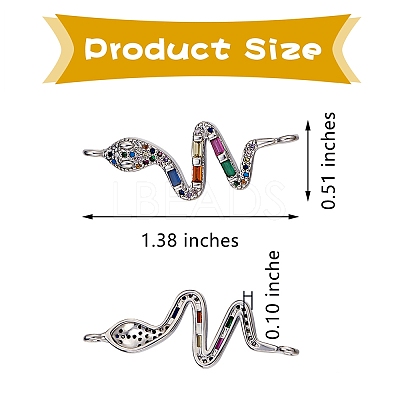 5Pcs Brass Micro Pave Cubic Zirconia Links Connectors ZIRC-SZ0002-80P-1