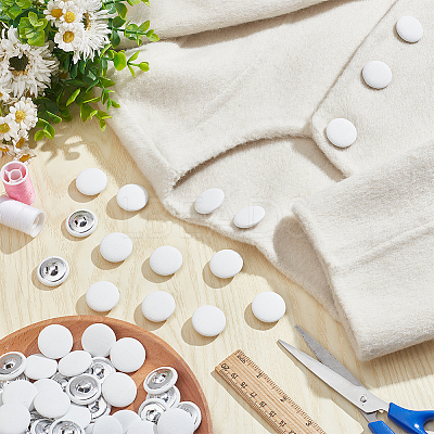 100Pcs Cloth Shank Buttons BUTT-NB0001-72A-01-1
