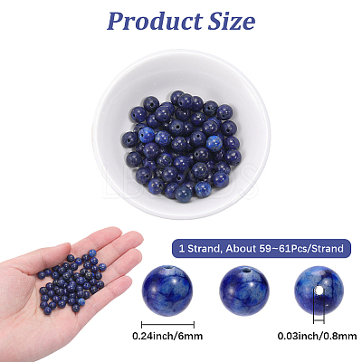 1 Strand Dyed Grade A Natural Lapis Lazuli Beads Strands G-PA0002-65A-1
