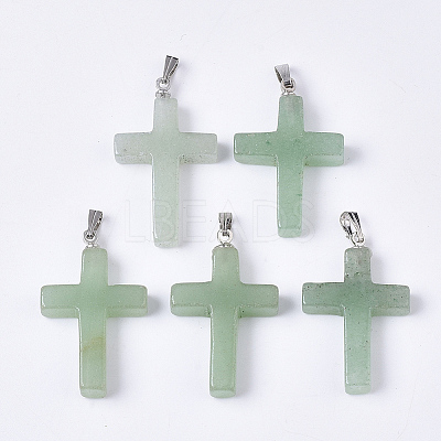 Natural Green Aventurine Pendants X-G-S358-001D-1