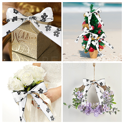1Roll Printed Polyester Chiffon Ribbons OCOR-CY0002-35D-1
