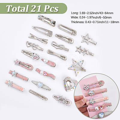 Zinc Alloy & Resin Hair Bobby Pins PHAR-SP0001-02-1
