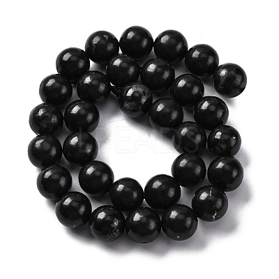 Natural Shungite Beads Strands G-M353-A04-12mm-1