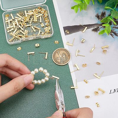 304 Stainless Steel Stud Earring Findings STAS-UN0019-62G-1