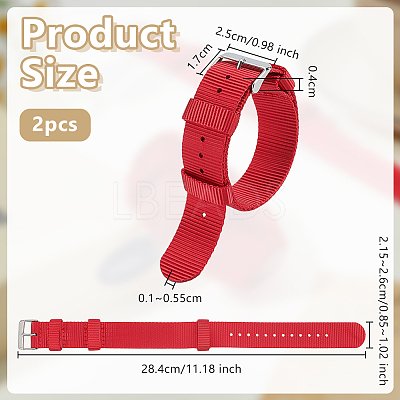 2Pcs Nylon Watch Band DIY-OC0015-17A-1