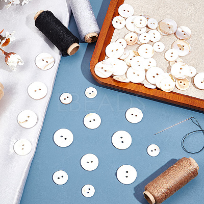 80Pcs 4 Styles Shell Buttons FIND-BBC0015-95A-1