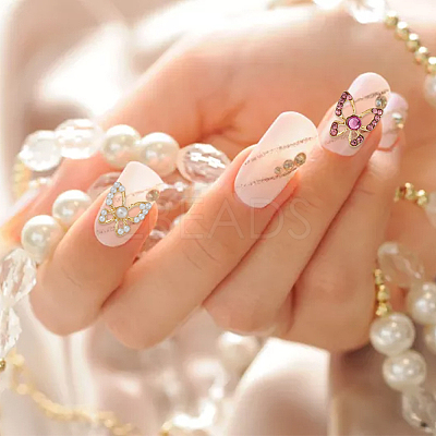 40Pcs 10 Style Butterfly Alloy Rhinestone Cabochons MRMJ-HY0002-38-1