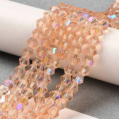 Transparent Electroplate Glass Beads Strands LS-EGLA-A039-T4mm-L15-1