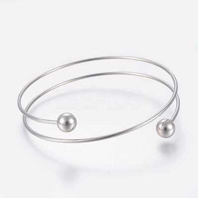 Tarnish Resistant 304 Stainless Steel Bangles Making MAK-K019-01P-1