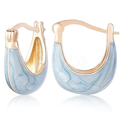 Enamel Arch Hoop Earrings JE1109C-1