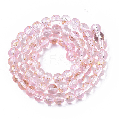 Transparent Spray Painted Glass Bead Strands GLAA-N035-03B-B06-1