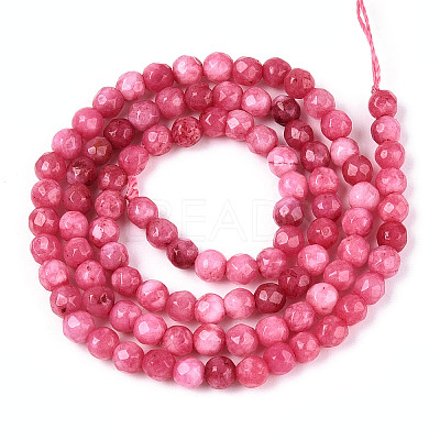Dyed Natural White Jade Beads Strands X-G-T139-4mm-60-08-1