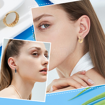 8Pcs 4 Colors Twisted Ring Hoop Earrings for Girl Women STAS-DC0008-52-1