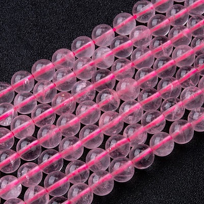 Natural Rose Quartz Bead Strands X-G-R173-8mm-04-1