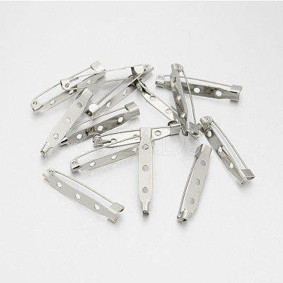 Iron Brooch Pin Back Safety Catch Bar Pins with 3 Holes IFIN-A171-04F-1