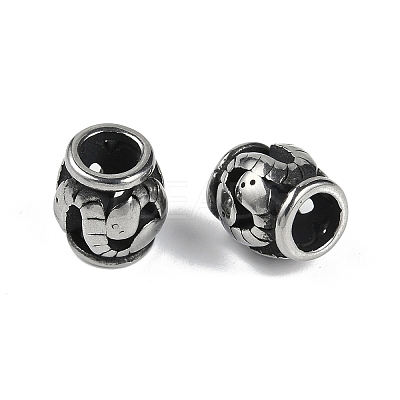304 Stainless Steel European Beads STAS-C108-09B-AS-1