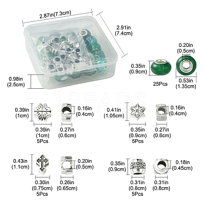 DIY Tibetan Style Alloy & Resin European Beads Making Finding Kits DIY-FS0006-78A-1