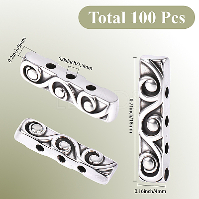100Pcs Tibetan Style Alloy Spacer Bars FIND-SC0022-11-1