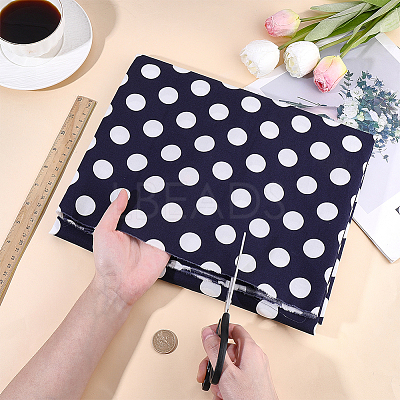 2 Yards Polka Dot Pattern Cotton Fabric DIY-FG0009-96-1