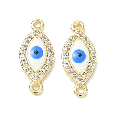 Brass Micro Pave Clear Cubic Zirconia Connector Charms CU-CBA6305-12G-B-1