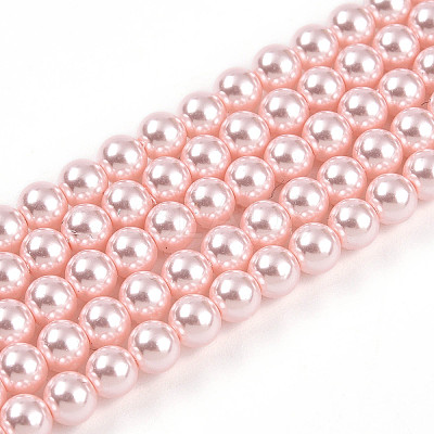 Baking Paint Pearlized Glass Pearl Bead Strands X-HY-N002-4mm-A10-1