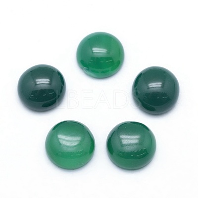 Natural Dyed & Heated Green Onyx Agate Cabochons G-P393-R43-10mm-1