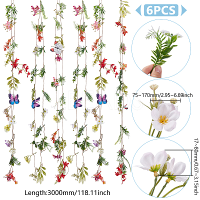 6Pcs Silk Cloth Artificial Floating Flower Curtain for Home Wedding Decor AJEW-UN0003-06-1
