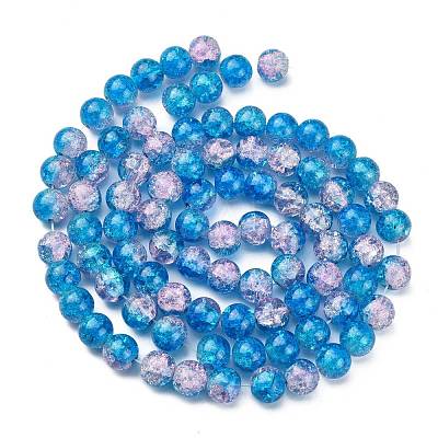Spray Painted Crackle Glass Beads Strands CCG-Q001-10mm-19-1