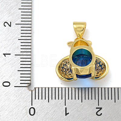 Rack Plating Brass Micro Pave Cubic Zirconia Pendants KK-I718-11G-1