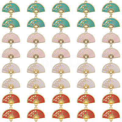 40Pcs 4 Styles Alloy Enamel Connector Charms ENAM-BC0001-08-1