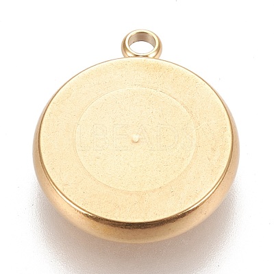 Ion Plating(IP) 304 Stainless Steel Pendant Cabochon Settings X-STAS-K202-03E-G-1