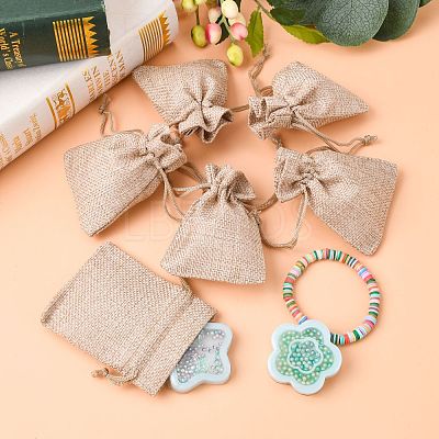 Burlap Packing Pouches Drawstring Bags X-ABAG-Q050-7x9-01-1