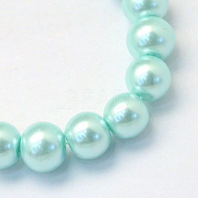 Baking Paint Pearlized Glass Pearl Round Bead Strands X-HY-Q003-6mm-45-1