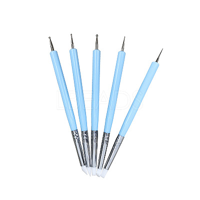 Silicone Double Head Nail Art Dotting Tools AJEW-L072-54A-1