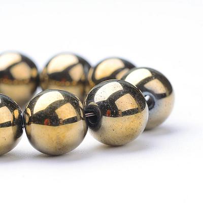 Non-magnetic Synthetic Hematite Beads Strands G-S096-6mm-8-1