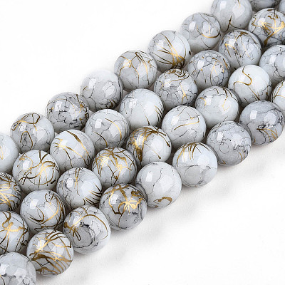 Baking Paint Glass Beads Strands DGLA-N003-10mm-B01-1