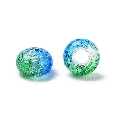 Two Tone Transparent Crackle Acrylic European Beads TACR-P009-B01-11-1