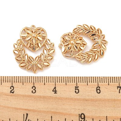 Rack Plating Brass Hollow Pendants KK-P244-12KCG-1