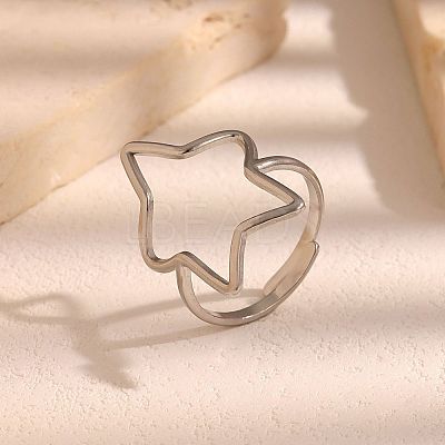 304 Stainless Steel Open Cuff Rings for Women WGE4013-02-1