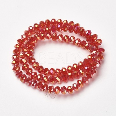 Electroplate Transparent Glass Beads Strands EGLA-A034-T6mm-T02-1