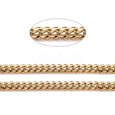 304 Stainless Steel Cuban Link Chain STAS-B019-02D-G-1