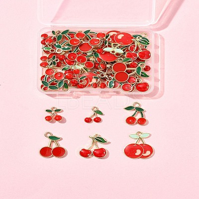 50Pcs 7 Styles Alloy Enamel Pendants ENAM-FS0003-19-1