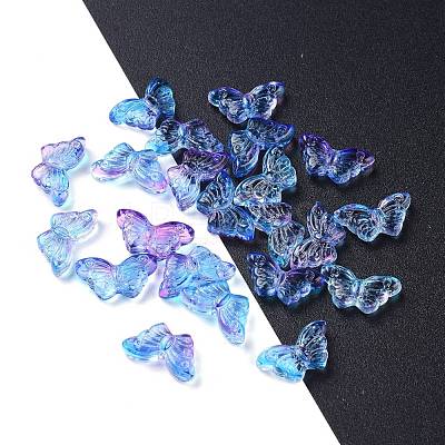 Electroplate Transparent Glass Beads X-EGLA-L027-E-C01-1