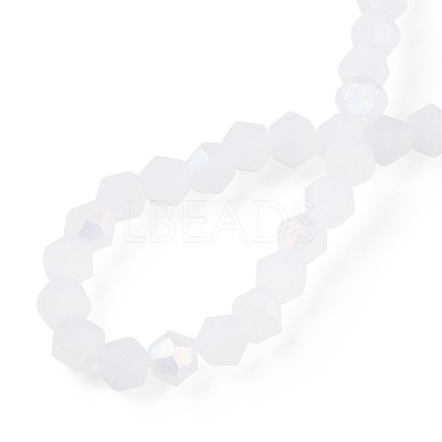 Imitation Jade Bicone Frosted Glass Bead Strands EGLA-A039-J2mm-MB06-1