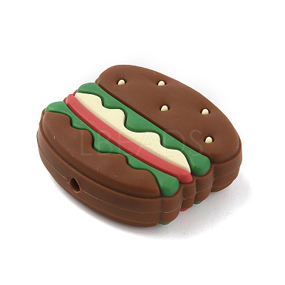 Hamburger Food Grade Eco-Friendly Silicone Beads SIL-WH0012-034D-1