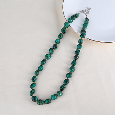 Natural Turquoise Nuggets Beaded Necklaces FS-WG33916-01-1