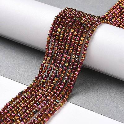 Electroplate Glass Beads Strands GLAA-H021-01A-FP10-1