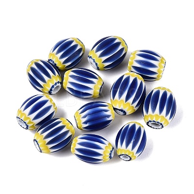 Handmade Millefiori Glass Barrel Beads LA-N002-19B-1